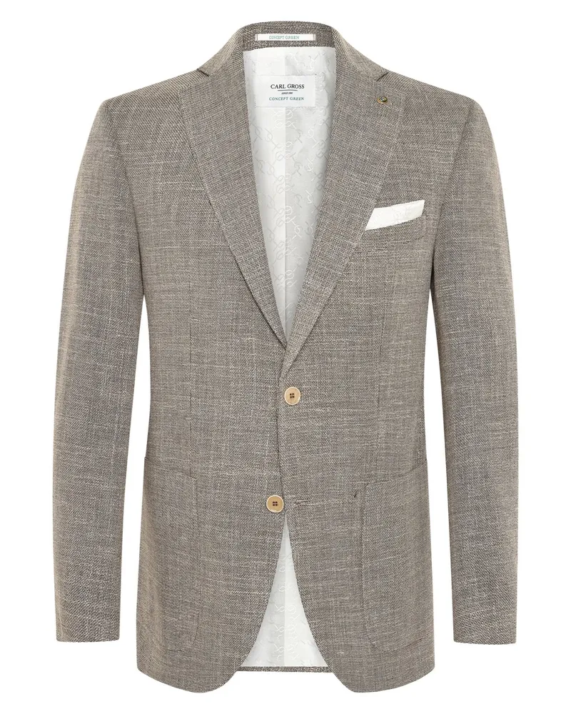 Carl Gross Strukturiertes Sakko mit Stretch und Leinen, 24/7 Flex, Modern Fit in Beige