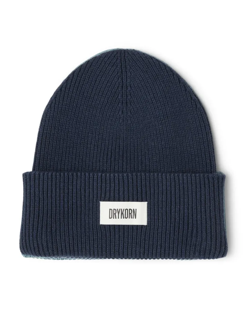 Drykorn Strickmütze aus einem soften Baumwollgemisch in Marine
