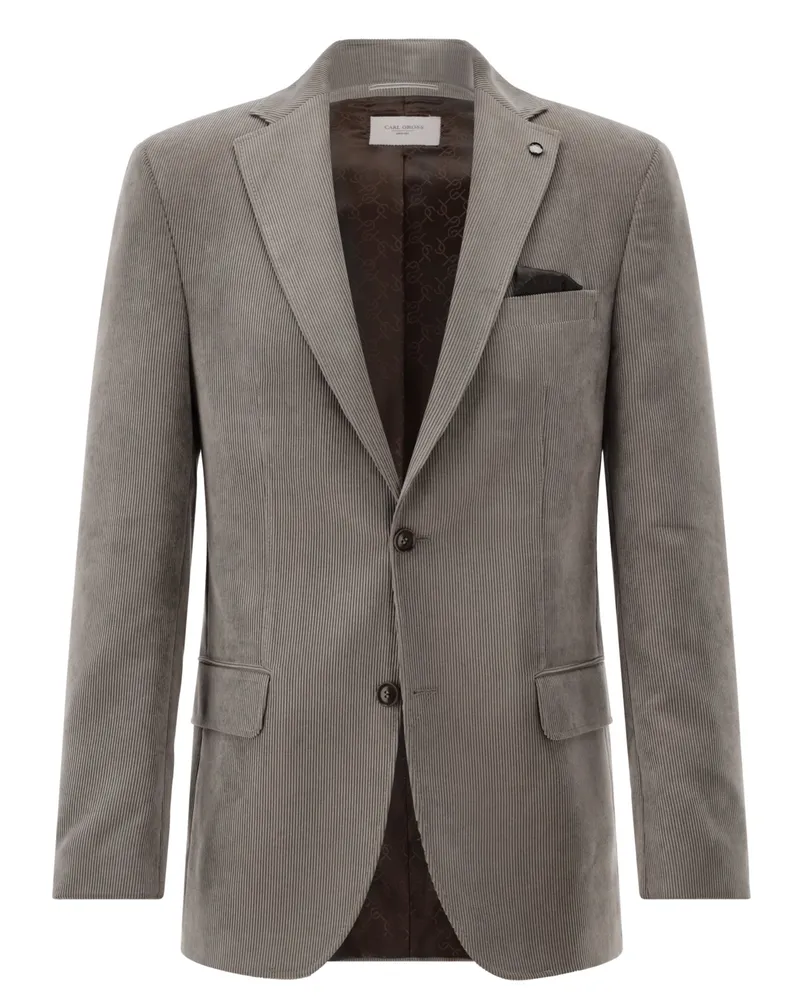 Carl Gross Gefüttertes Cord-Sakko mit fallendem Revers, Modern Fit in Beige