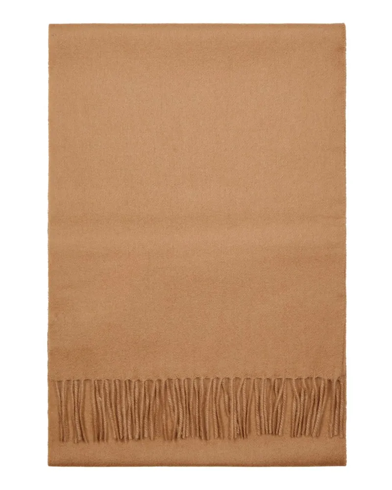 Tom Rusborg Softer Schal aus Kaschmir mit Fransen in Sand