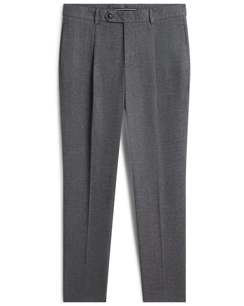Tommy Hilfiger Wollhose mit Bundfalte und Stretchanteil, Regular Fit in Anthrazit