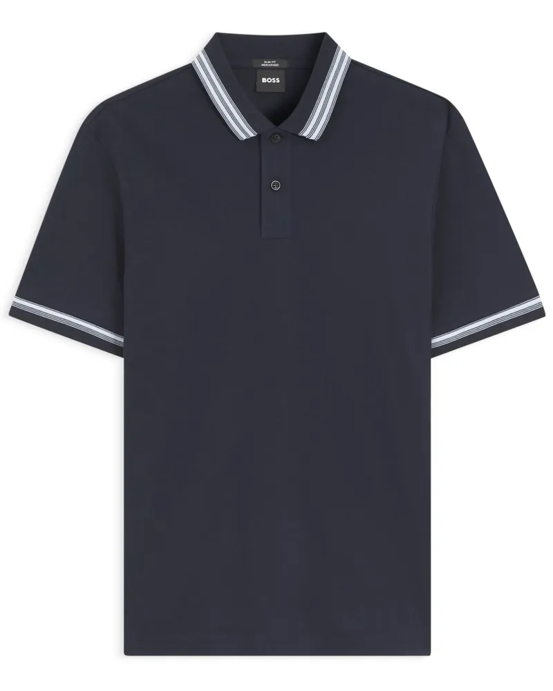 HUGO BOSS Poloshirt aus merzerisierter Baumwolle, Slim Fit in Marine