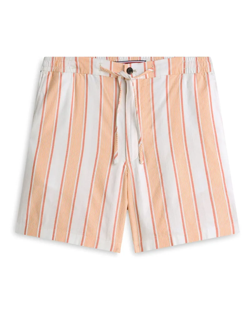 Tommy Hilfiger Sommerliche baumwoll-Shorts mit Streifen und Netzstruktur in Orange