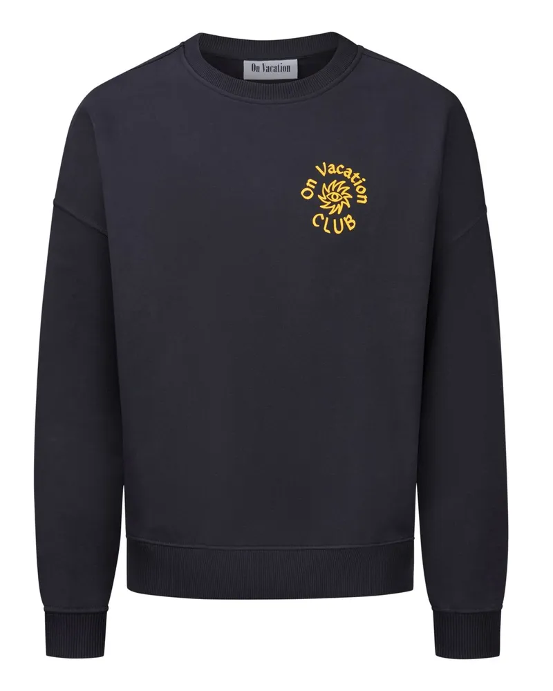 On Vacation Heavy Sweatshirt aus Bio-Baumwolle mit grafischem Back-Print in Marine
