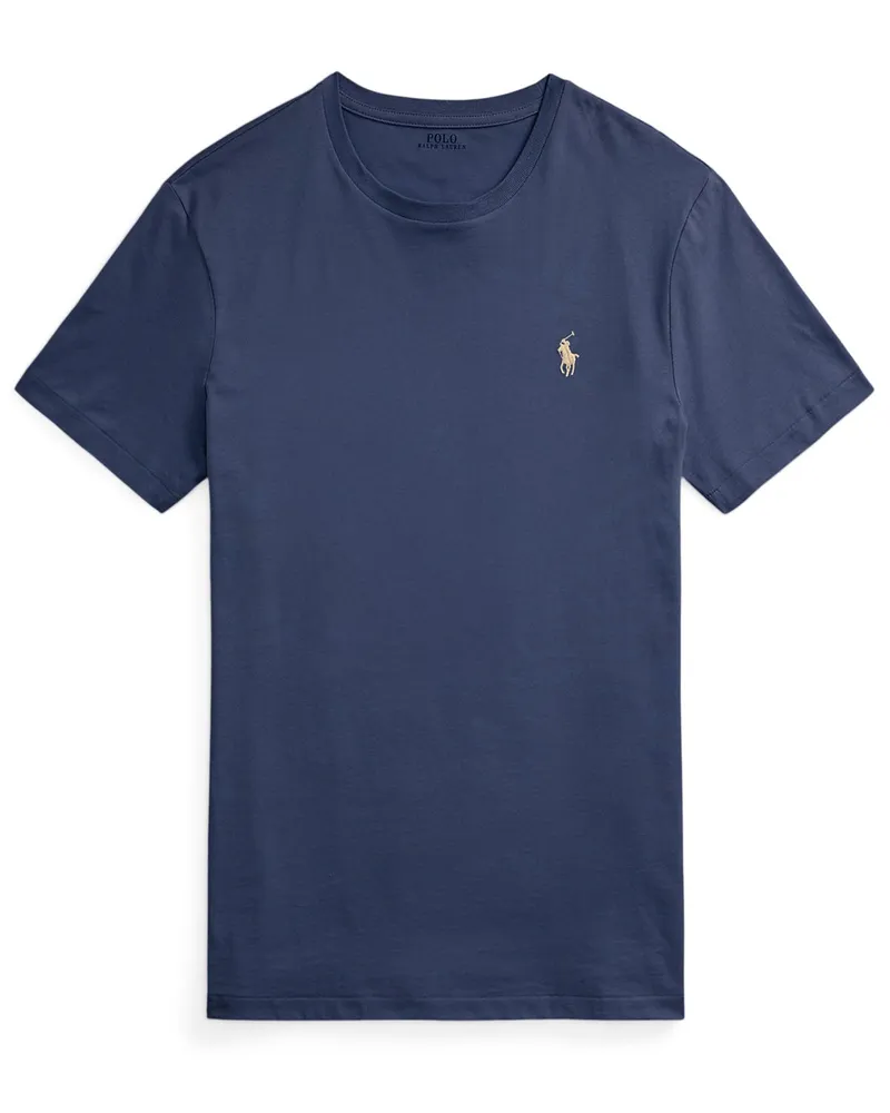 Ralph Lauren T-Shirt aus Baumwolle mit Logo-Aufnäher, Custom Slim Fit in Marine