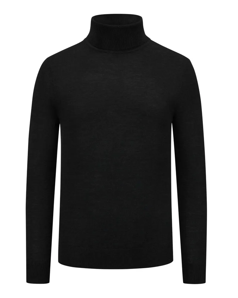 Tiger of Sweden Leichter Rollkragenpullover Neville aus Merinowolle in Schwarz