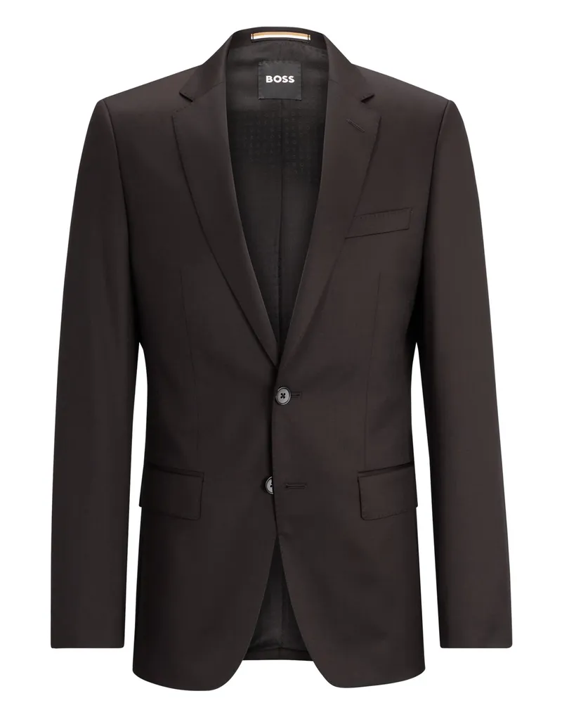 HUGO BOSS Anzugsakko aus Super 120 Schurwolle, Slim Fit in Dunkelbraun