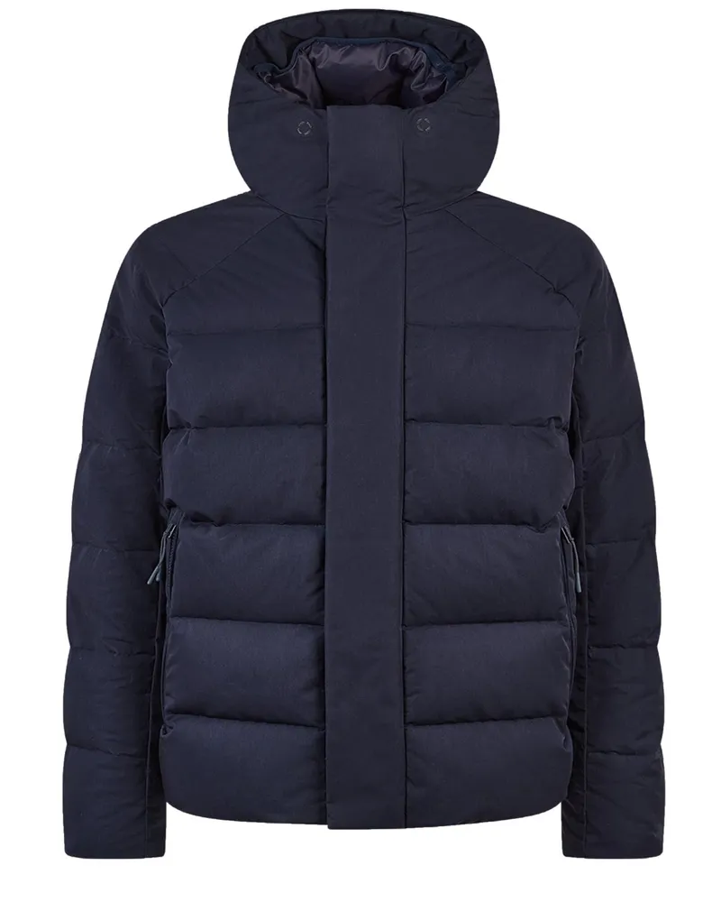 Belstaff Daunenjacke Apex aus Baumwollgabardine mit Kapuze in Marine
