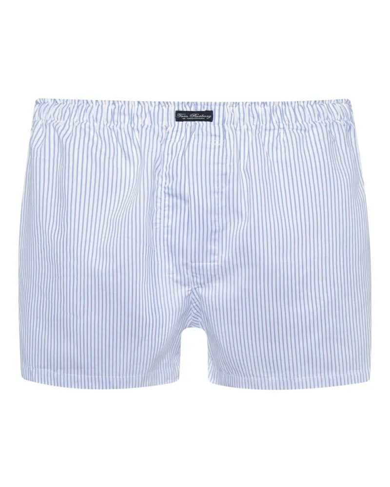 Tom Rusborg Boxershorts aus Baumwolle mit Fineliner-Streifenmuster in Blau