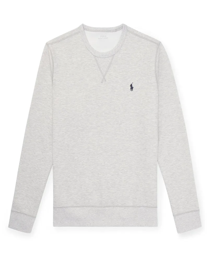 Ralph Lauren Sweatshirt aus einem Baumwollgemisch mit Poloreiter-Stickerei in Hellgrau