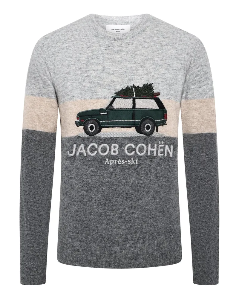 Jacob Cohën Après-Ski Pullover aus einem Alpaka-Wollmix mit O-Neck in Grau