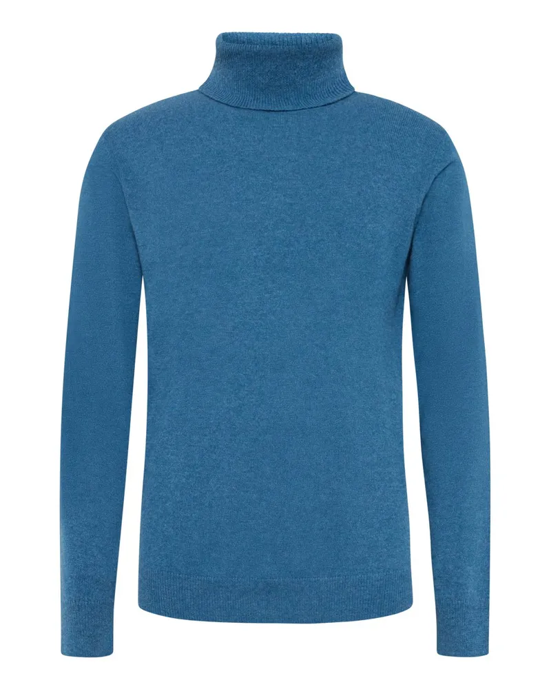Tom Rusborg Softer Kaschmirpullover mit Rollkragen in Blau