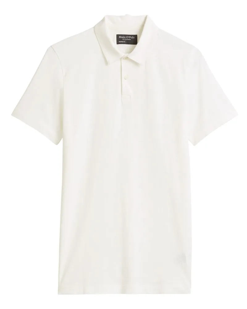 Marc O'Polo Poloshirt aus melierter Baumwolle, Shaped Fit in Weiß