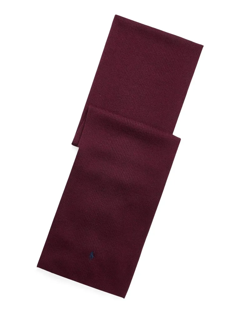 Ralph Lauren Schal aus waschbarem Merino-Rippstrick in Bordeaux