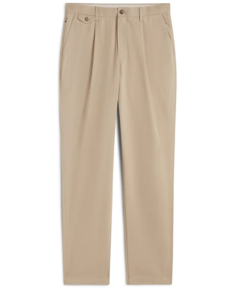 Tommy Hilfiger Chino Harlem aus einem Baumwoll-Mix mit Bundfalte, Regular Fit in Beige