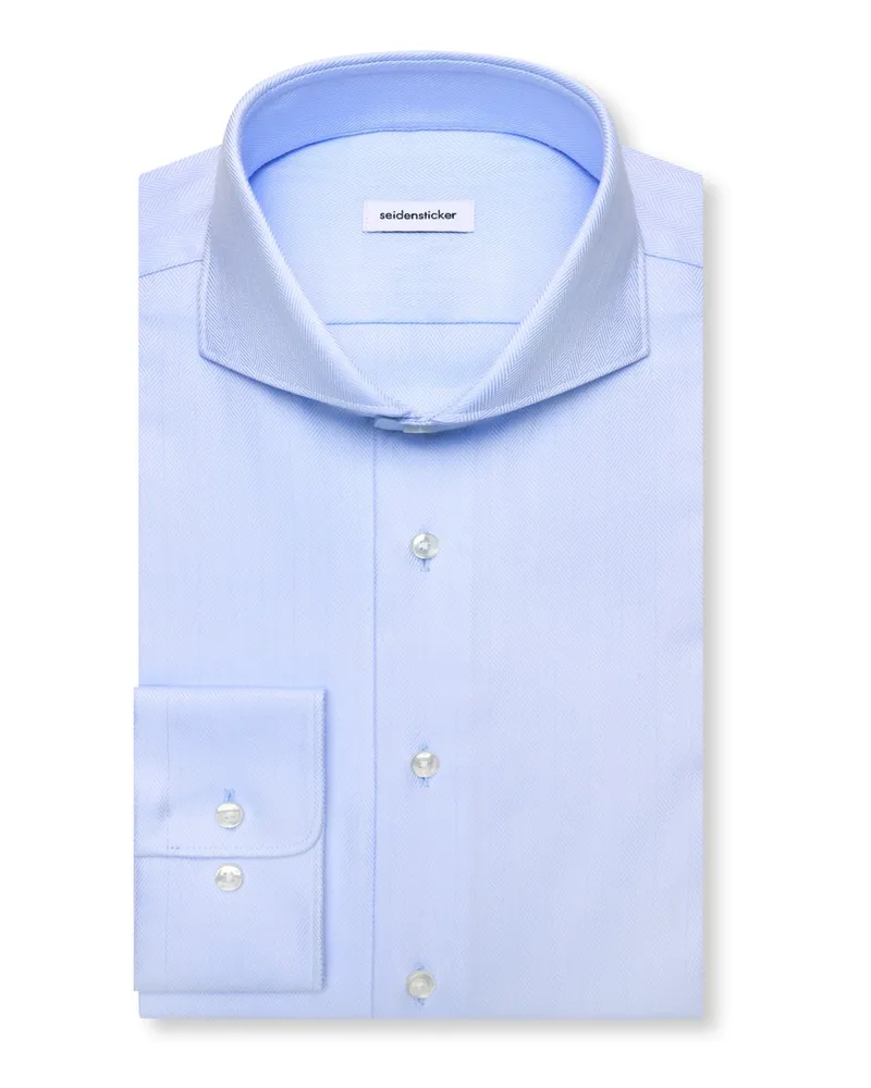 Seidensticker Bügelfreies Slim Fit Businesshemd aus Baumwolle in Hellblau