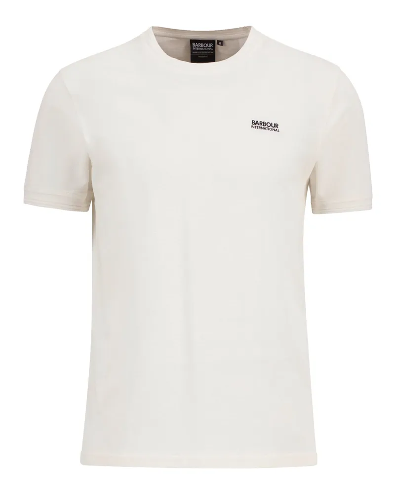 Barbour T-Shirt aus leichtem Baumwollstrick, Tailored Fit in Offwhite