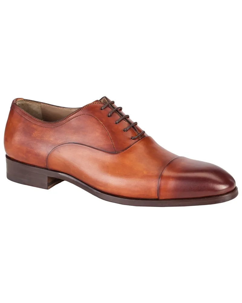Magnanni Businesss-Schuhe in Oxford-Form aus Glattleder Cognac