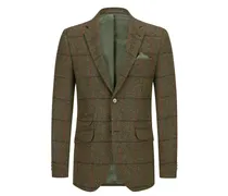 Sakko London aus Harris Tweed mit Check und Fischgrät Muster in