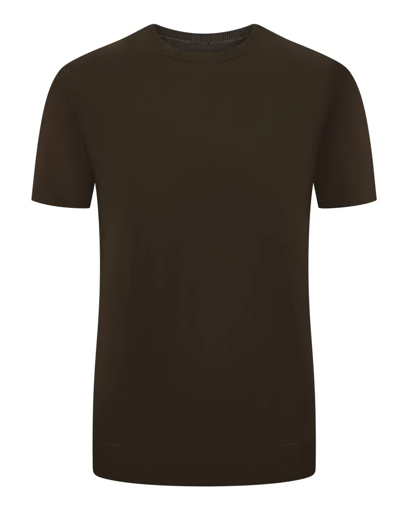 Daniele Fiesoli Leichtes Strick-T-Shirt in Dry-Cotton Qualität in Braun