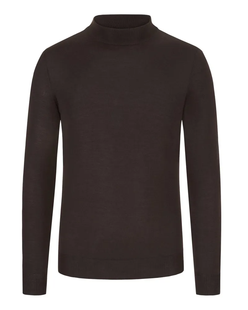 Filippo de Laurentiis Leichter Pullover aus Super 120 Merinowolle mit Turtleneck in Braun