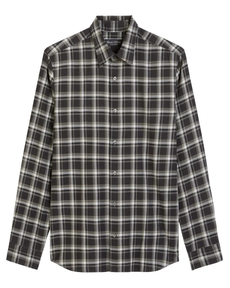 Marc O'Polo Hemd aus leichtem Bio-Baumwoll-Flanell, Regular Fit in Anthrazit