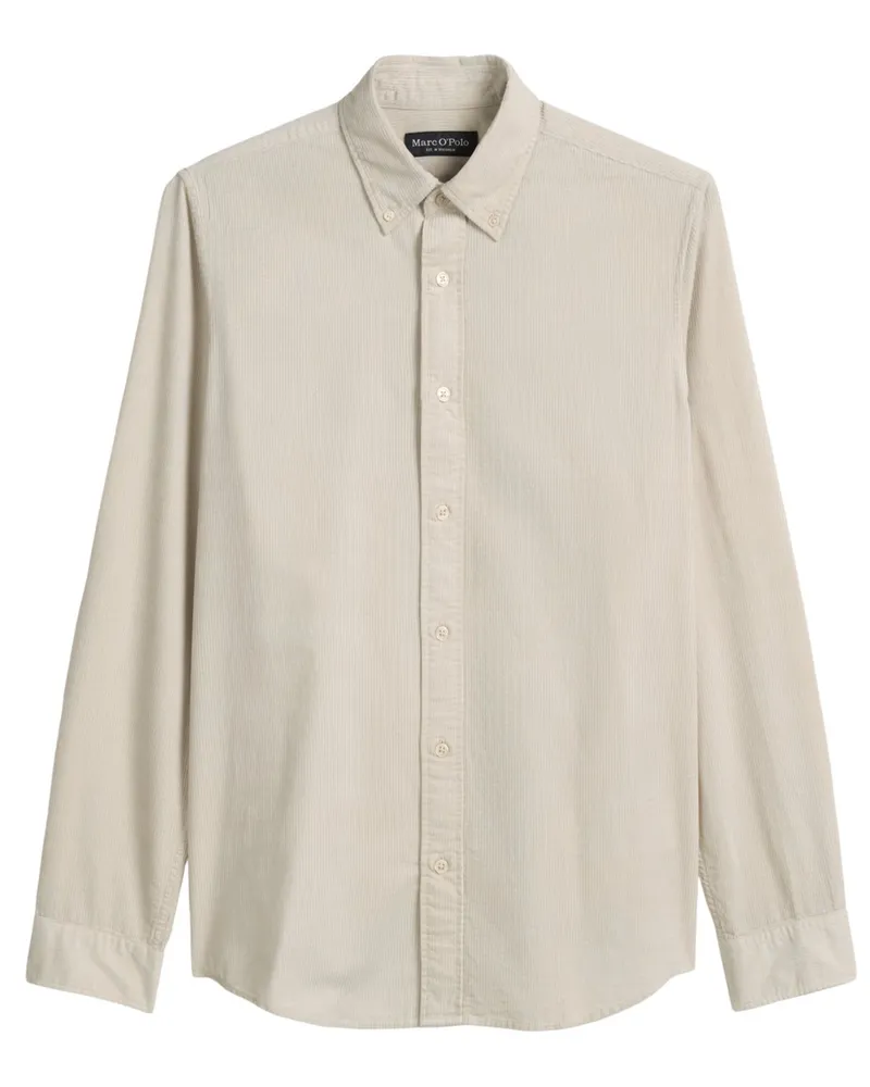Marc O'Polo Hemd aus softem Bio-Baumwollcord, Regular Fit in Offwhite