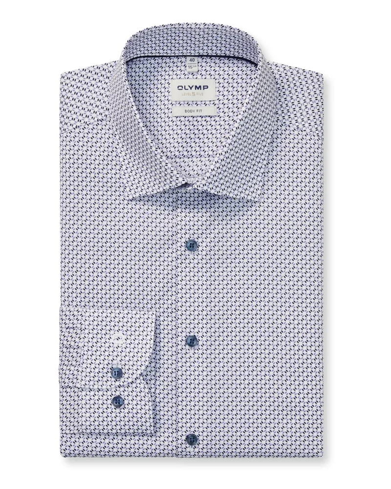 Olymp Level Five, Body Fit, Hemd mit Print und Stretchanteil in Lila