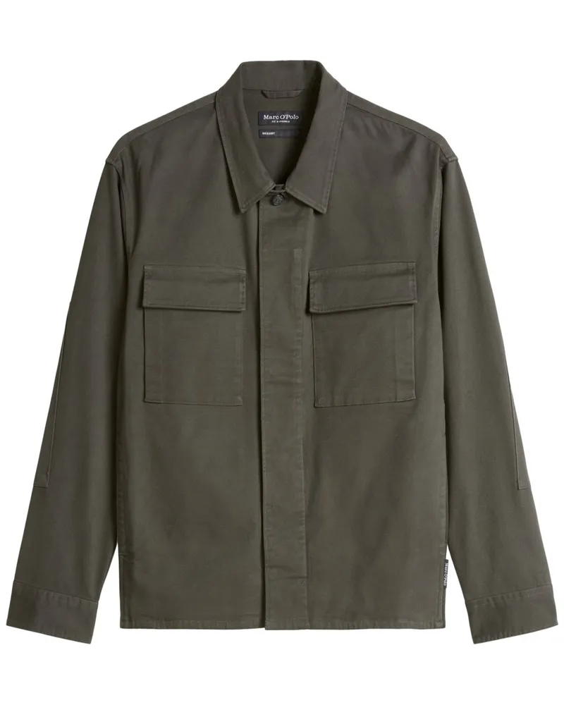 Marc O'Polo Twill-Overshirt aus einem Bio Baumwollmix. Oversized in Braun