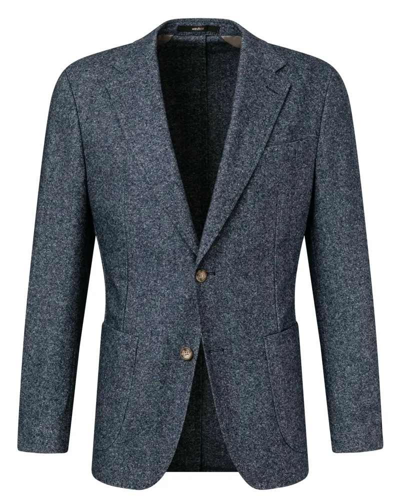 windsor. Einreihiges Wollmix-Sakko Giro mit Seidenanteil, Shaped Fit in Graublau