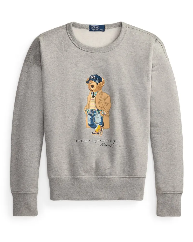 Ralph Lauren Sweatshirt mit Polo-Bear-Frontprint, Vintage Fit in Grau