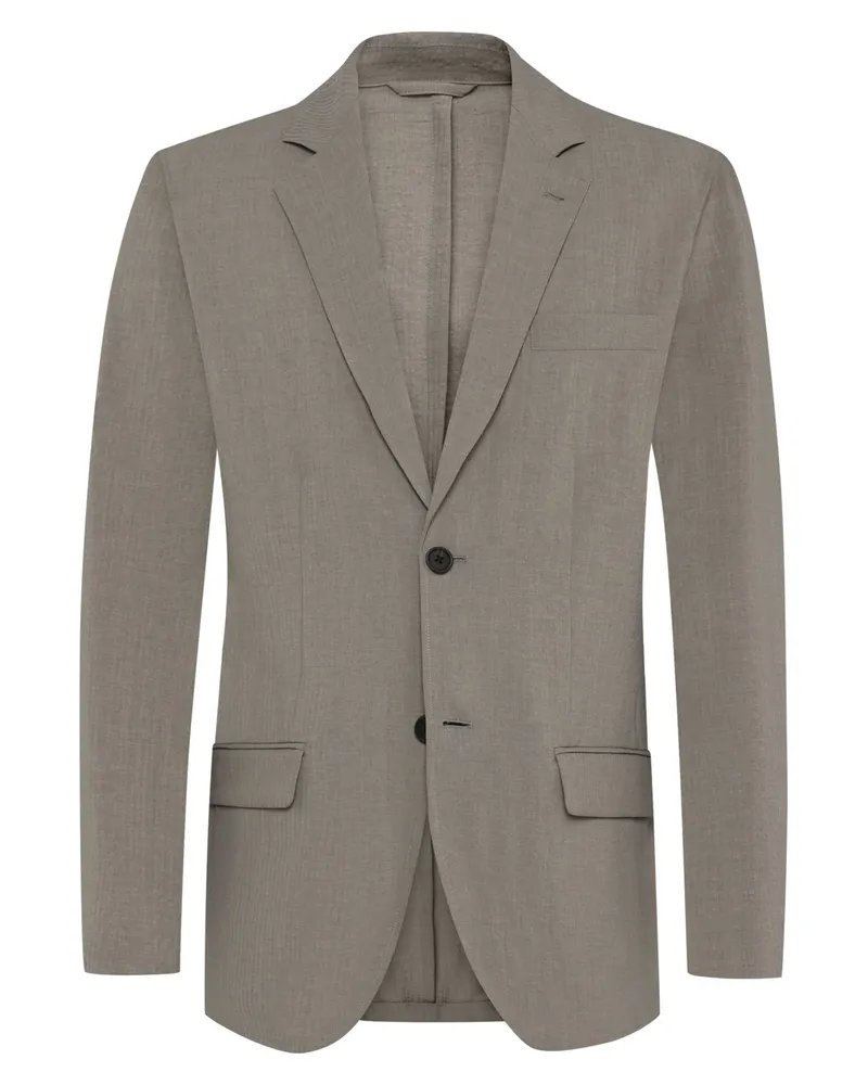 Emporio Armani Einreiher-Sakko in Seersucker-Qualität mit Reverskragen in Beige