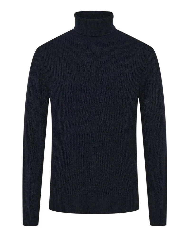 HUGO BOSS Softer Rollkragenpullover einem  Merino-Kaschmir-Mix, Regular in Marine