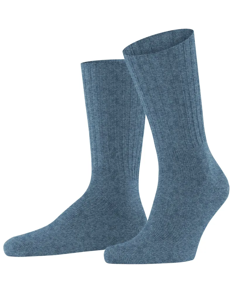 Falke Socken Nelson mit Merinowolle und Rippstruktur in Hellblau