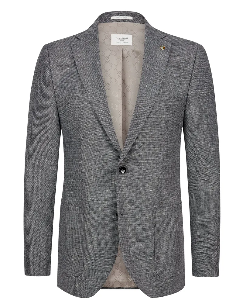 Carl Gross Sakko mit Stretch und Leinen, 24/7 Flex, Modern Fit in Grau