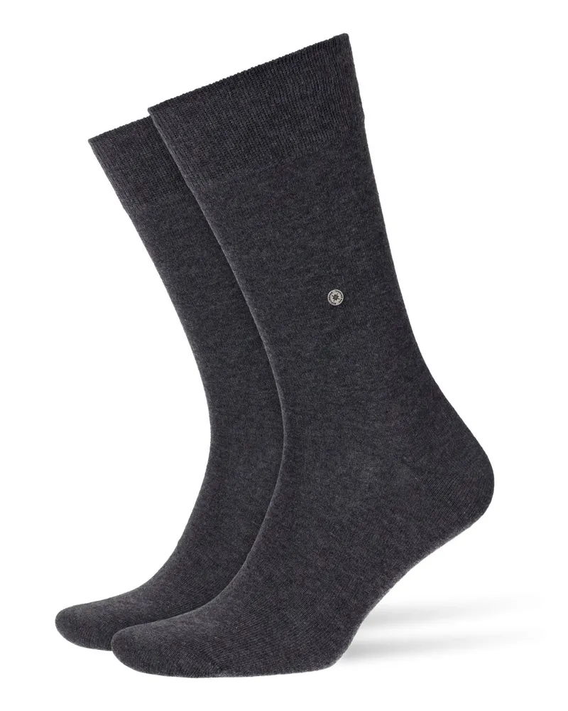 Burlington Doppelpack unifarbene Socken aus einem Baumwollmix in Grau