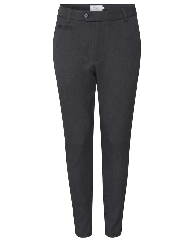 LES DEUX Chino Como mit Umschlag, Slim Fit in Anthrazit