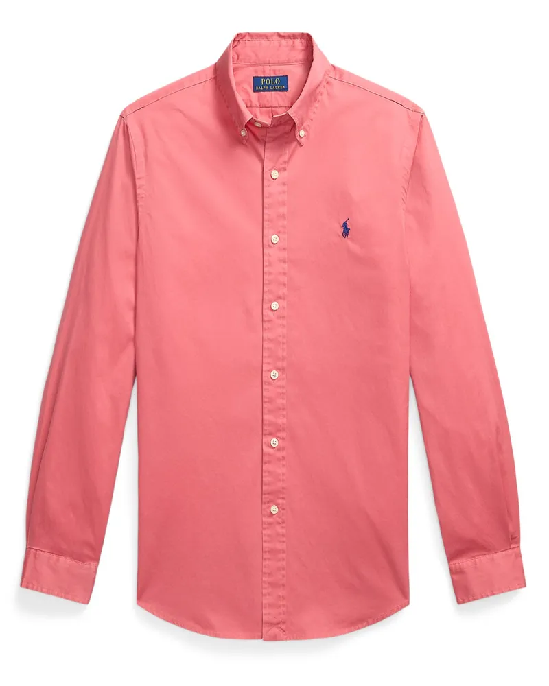 Ralph Lauren Leichtes Twill-Hemd aus Baumwolle, Custom Fit in Berry