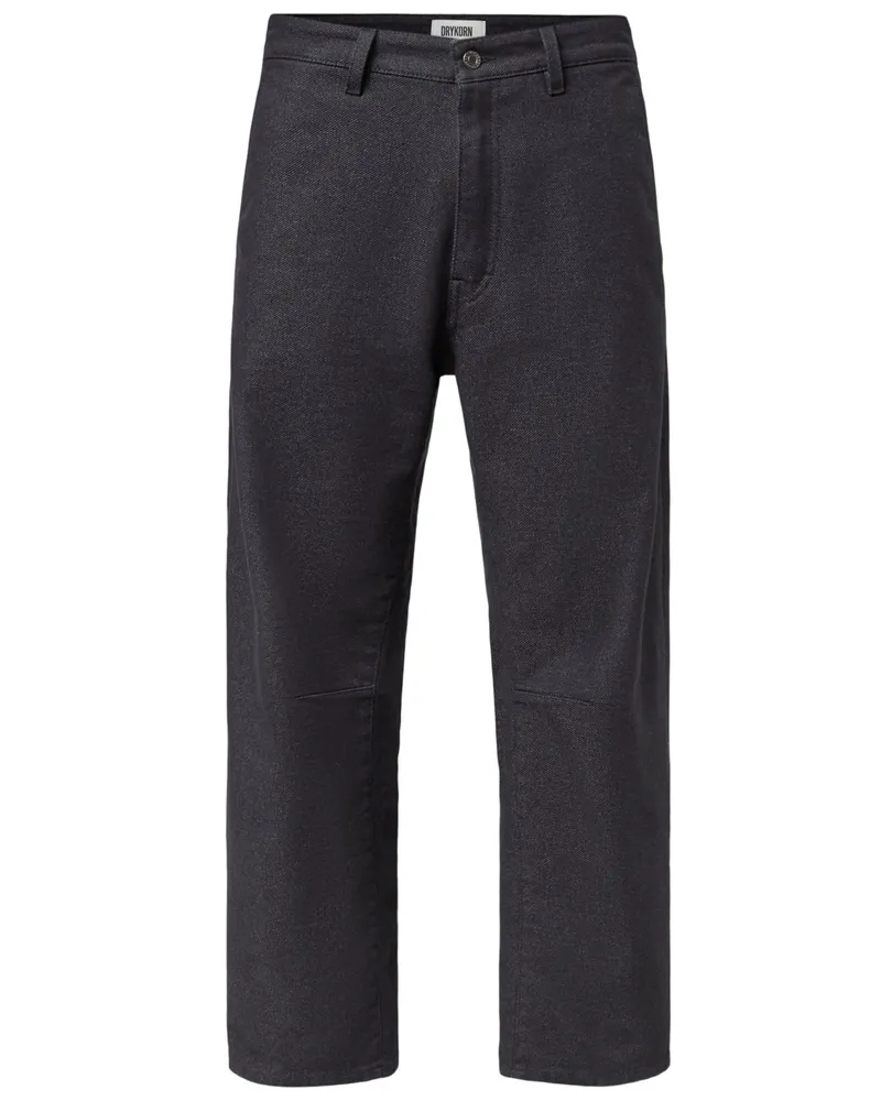 Drykorn Flanellhose aus einem Baumwoll-Mix, Relaxed Fit in Anthrazit