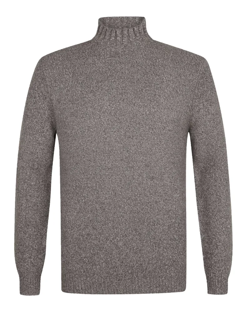 Profuomo Softer Pullover aus einem Wollmix mit Turtleneck in Braun