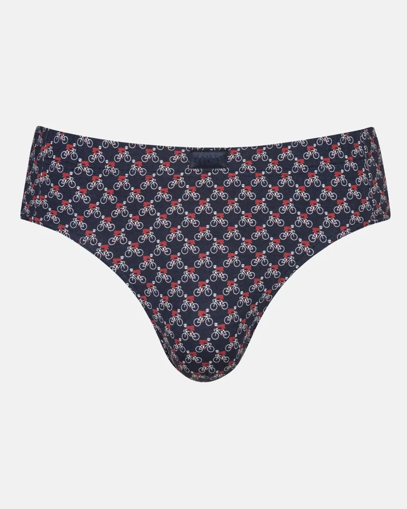 Mey Modal-Slip mit Stretch und Fahrrad-Motiven in Blau