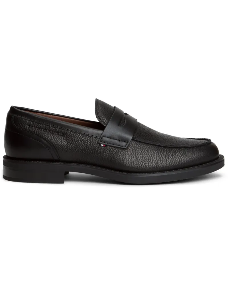 Tommy Hilfiger Loafer aus genarbtem Leder in Schwarz