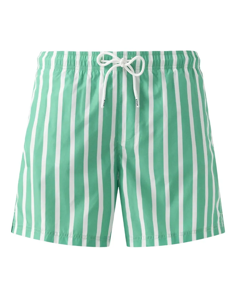 Eton Badehose mit Blockstreifen in Grün
