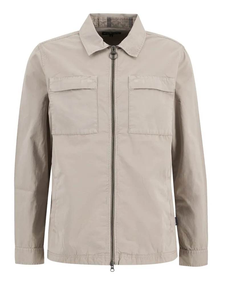 Barbour Overshirt Glendale mit Zip und Umlegekragen in Sand