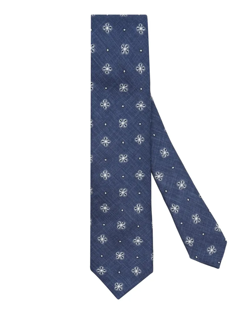 Gierre Milano Seidenkrawatte mit Allover-Print in Blau