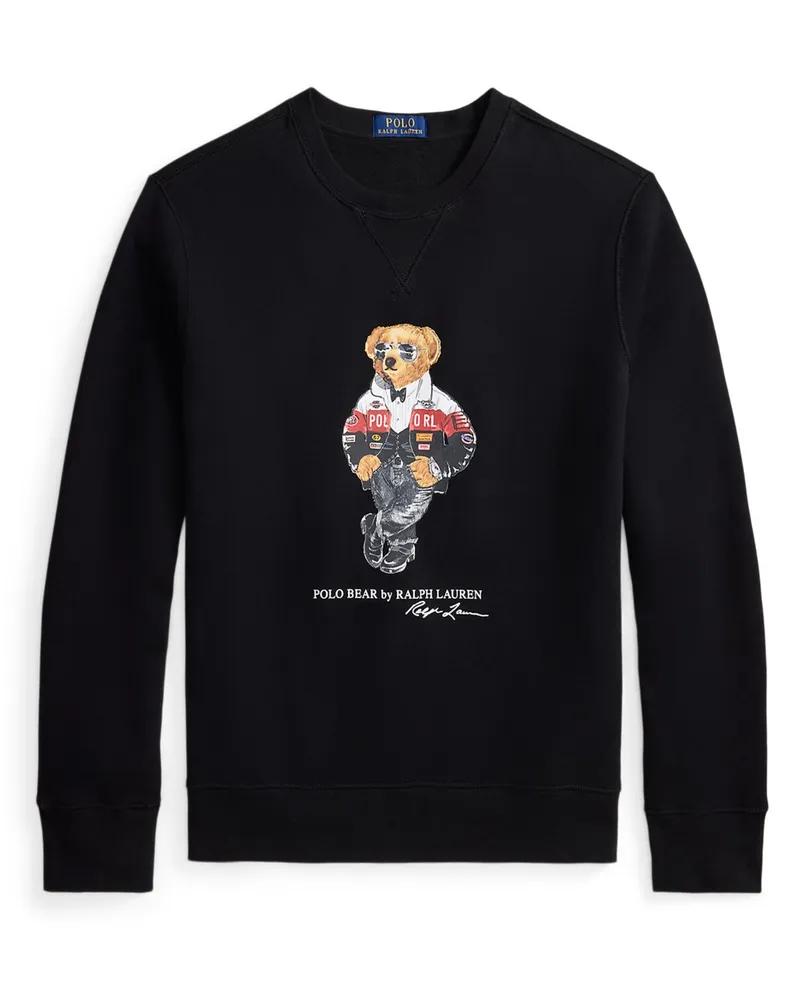 Ralph Lauren Sweatshirt mit Polo-Bear-Frontprint in Schwarz