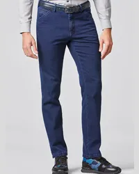 Meyer Hosen Chino Chicago in Denim-Qualität, Modern Fit Schwarzblau