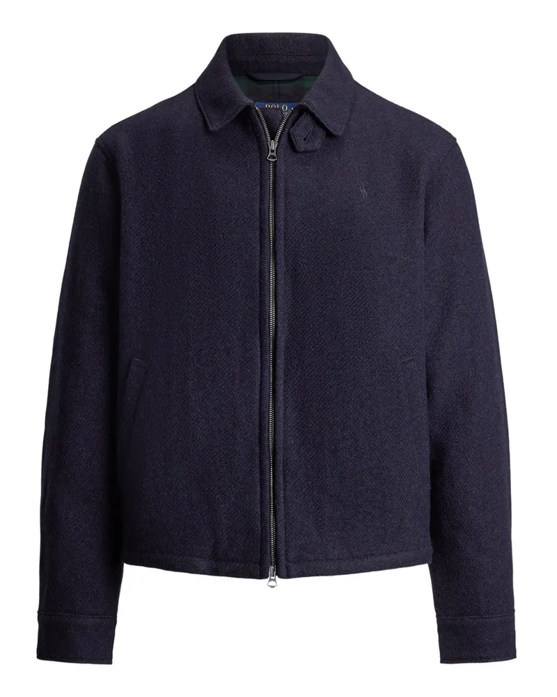 Ralph Lauren Leicht wattierte Wolljacke mit Tweed-Haptik in Marine