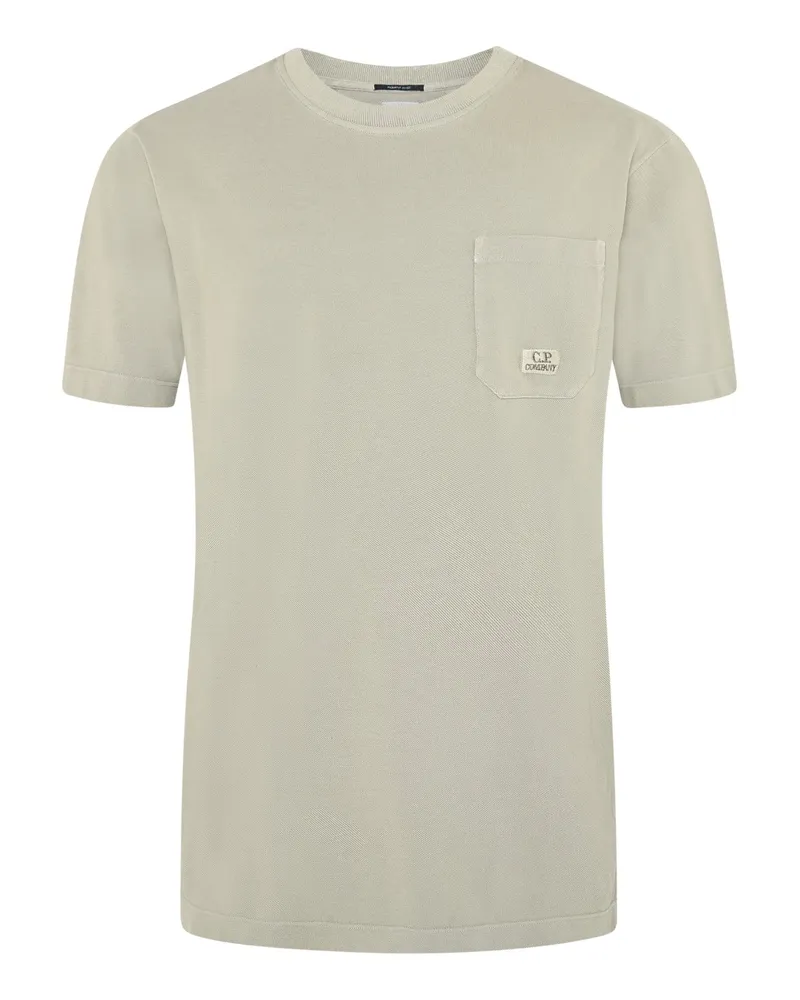 C.P. Company Garment Dyed gefärbtes T-Shirt mit Brusttasche in Salbei