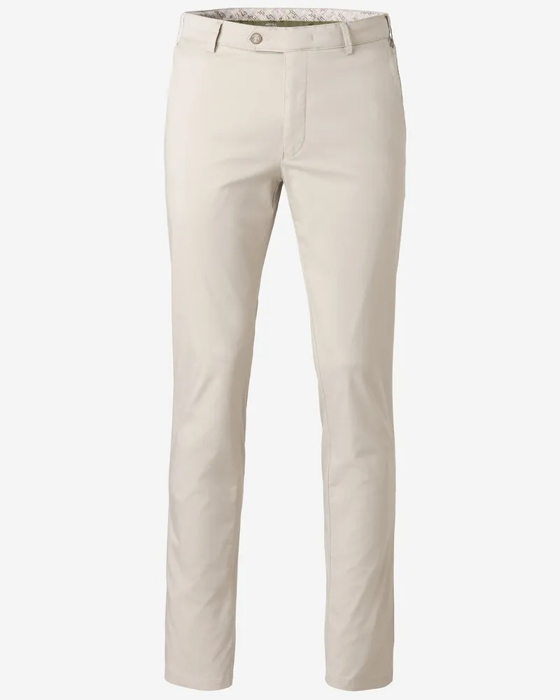 Meyer Hosen Chino Paris aus Bio-Baumwolle mit Stretch, Modern Fit in Kreide